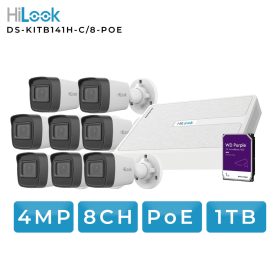 Kit Videosorveglianza HiLook 4MP 8 Telecamere PoE NVR 8 Canali HDD 1TB